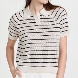 Alex Mill Zoe Polo Sweater in Stripe
Ivory/Navy / SM
